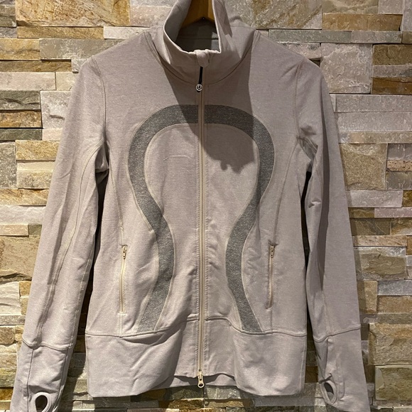 Lululemon zip up in beige/grey - size 8 - Picture 2 of 11